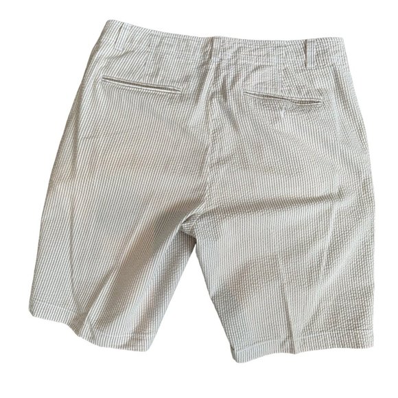 Men's Cremieux Brown & White Seersucker Shorts Sz 34 - Picture 4 of 7